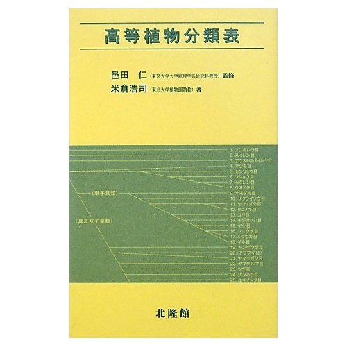 高等植物分類表 邑田 仁 東京大学大学院理学系研究科教授 監修 米倉浩司 東北大学植物園助教 著 販売ページ 復刊ドットコム