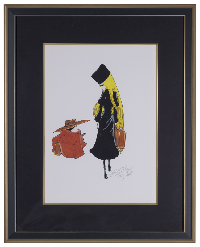 松本零士 直筆サイン入り版画「銀河鉄道999／メーテルと鉄郎」