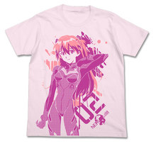 アスカ グラフィックTシャツ ［EVANGELION］ M・LIGHT PINK